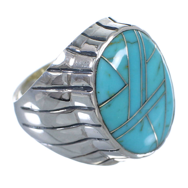 Southwest Turquoise And Sterling Silver Jewelry Ring Size 9-1/4 VX62646